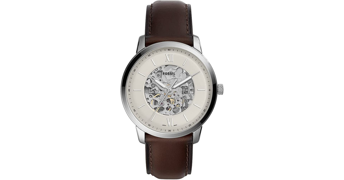 La montre automatique Neutra en cuir brun, ME3184 : Un classique intemporel